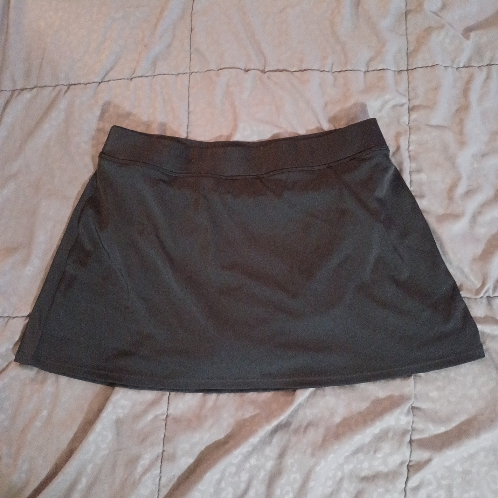 LL Bean Womens Size 10 Black Swim Skort bottoms skirt UPF 50+
